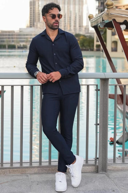 Broncoo Navy Essential Button Up Set